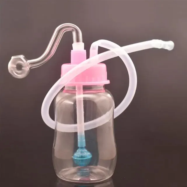 Kreskówka plastikowa butelka Małe bongbler Bongi Rozmiar ręki Rurka wodna Wysokiej jakości platformy DAB Mini Bong Burner Burner