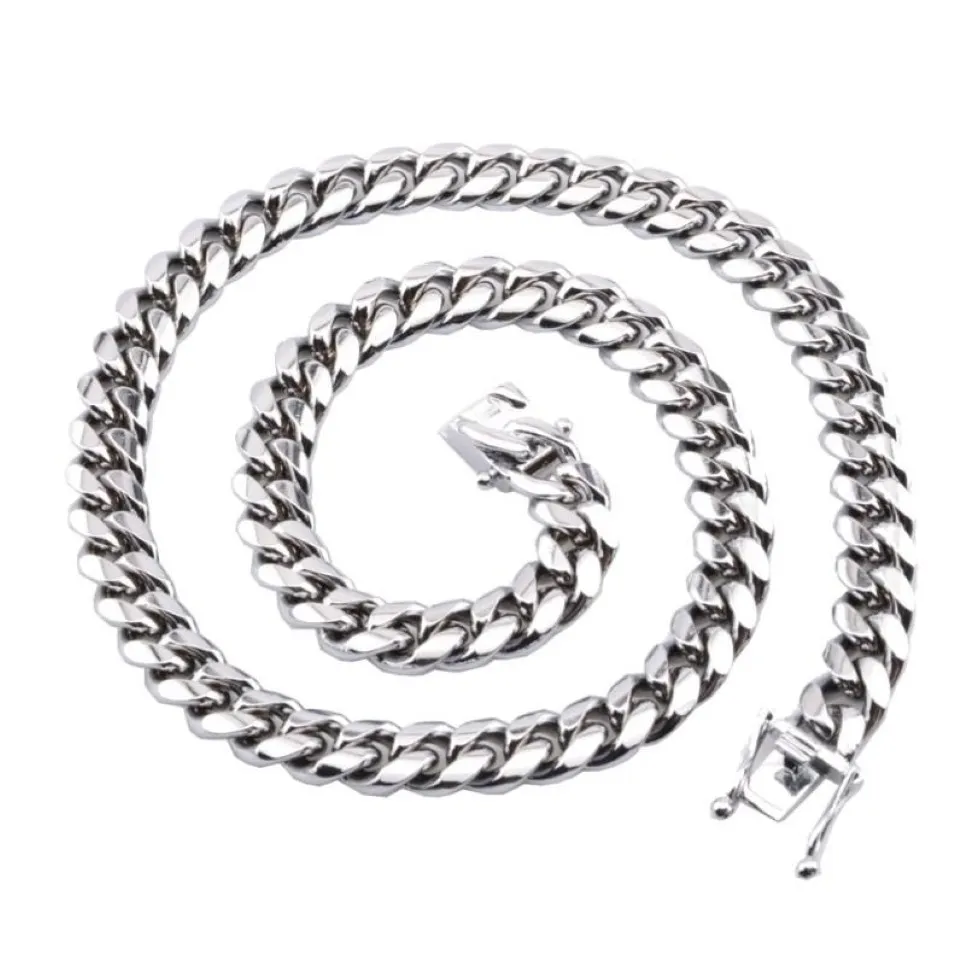 10mm tungt halsband rostfritt stål miami länk cuban kedja mens halsband manliga fest smycken tillbehör stilfulla 315l