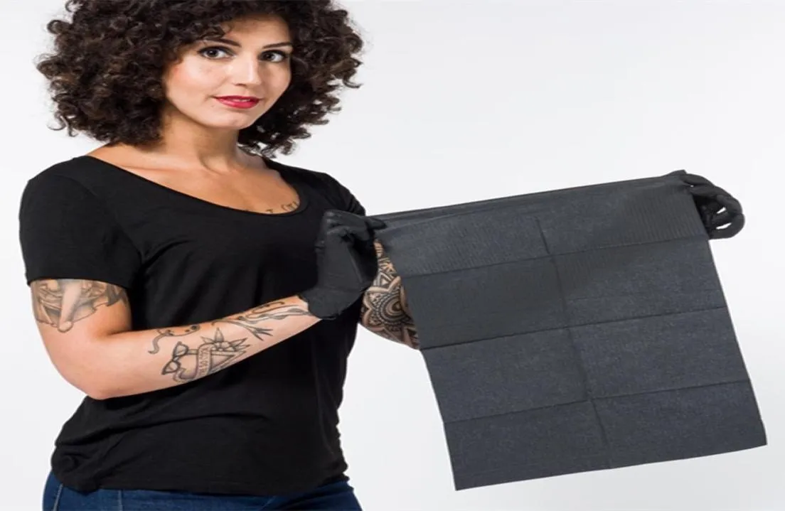 125 comptes tatouage bavoirs dentaires feuilles de barrière 3 plis noir bleu jetable étanche à la poussière consommables de protection Table de nettoyage 3850358