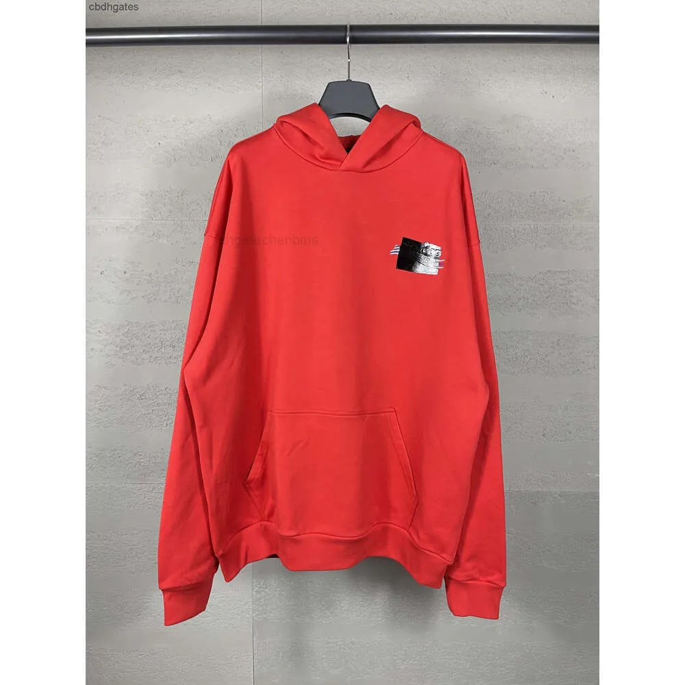 Felpe con cappuccio da uomo maglioni con cappuccio stampa adesiva con cappuccio b nastro familiare Balenciiaga maglione casual con lettera di carta unisex versione ampia a maniche lunghe allentata Parigi KCTD6S