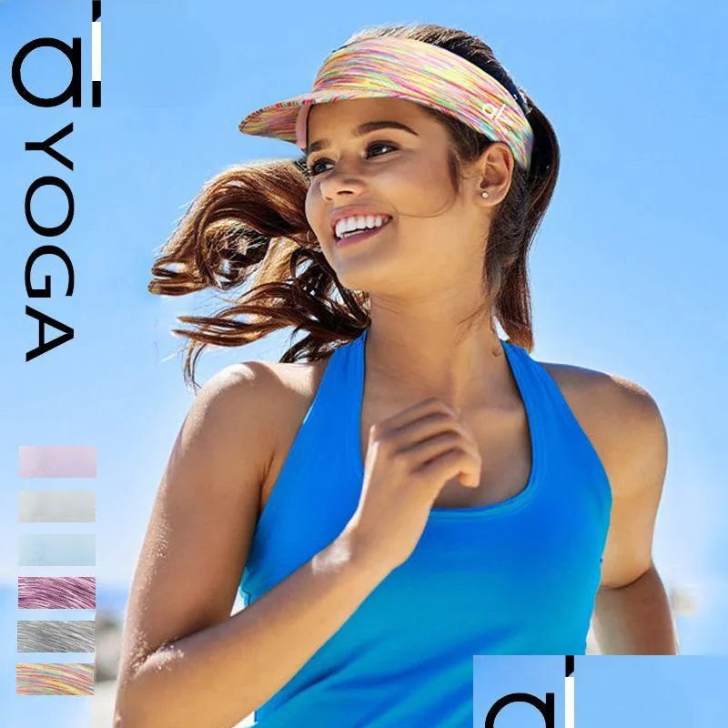 Chapeaux d'extérieur Al-Yoga Sports Sunsn Hat Femmes Courir en plein air Tennis Open Top Parasol Respirant Cyclisme Canard Langue Drop Livraison Spo Dhvf0