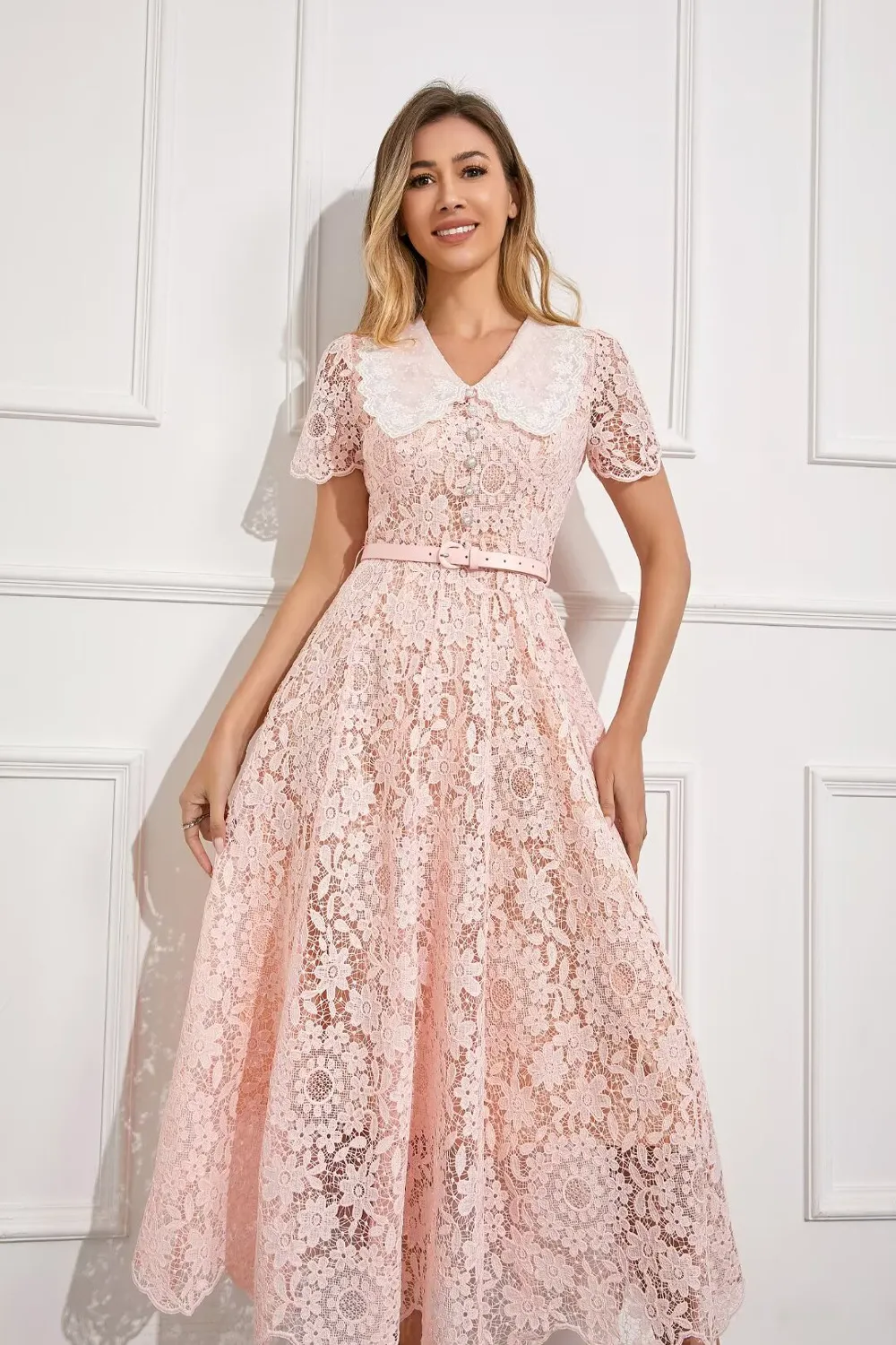 Summer Embroidery Sheer Womens Dress Lapel Neck Zipper Short Sleeve  Knee-Length Casual Pencil Dress from Dhgate Street Style Dresses - price  60.31