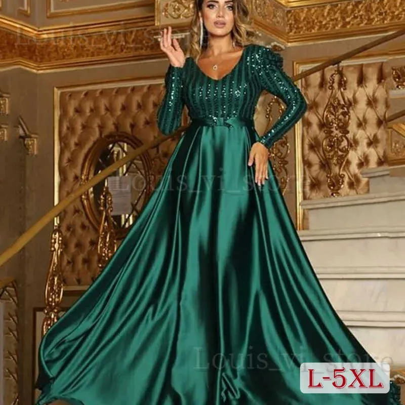 Robes décontractées de base Robe de soirée élégante pour les femmes, grande taille, carré brillant, robes de soirée Maxi pour occasions spéciales, robe de bal T240227