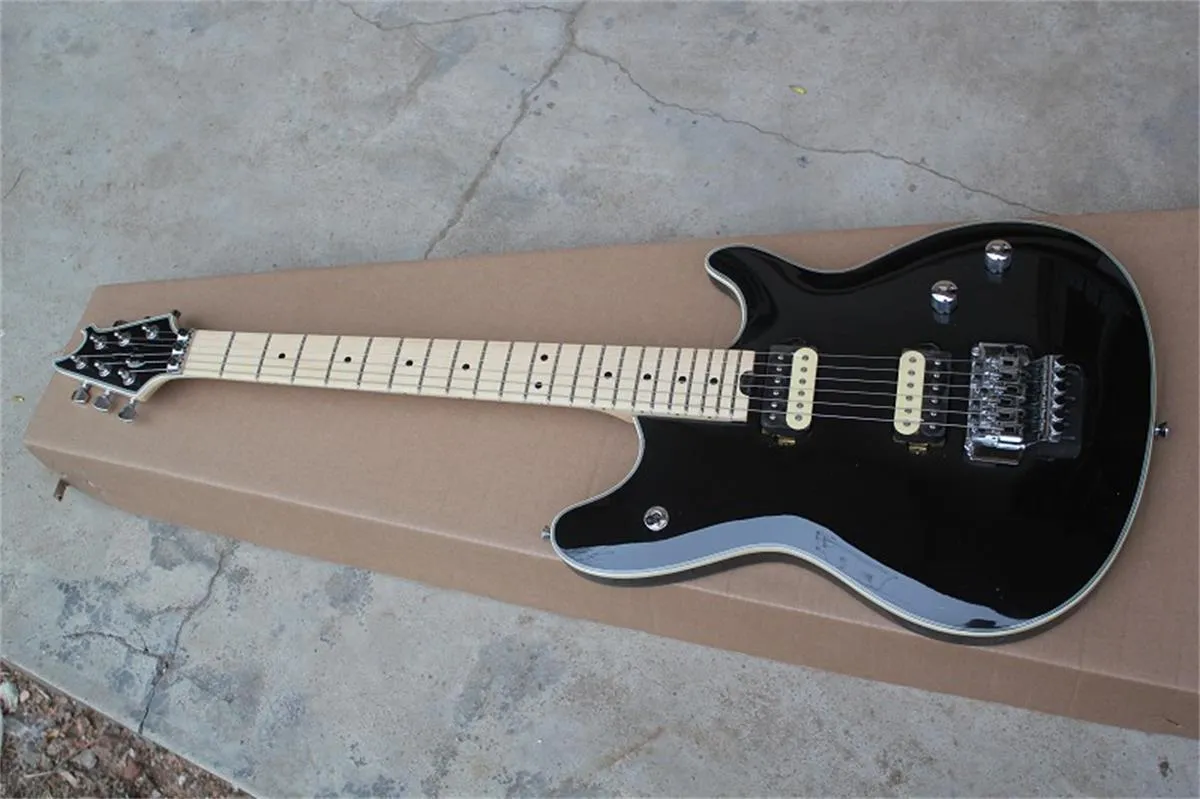 22 Pin Double Shake Electric Guitar Black Lacquer Double Open Pickup Manufacturer Direct Sales