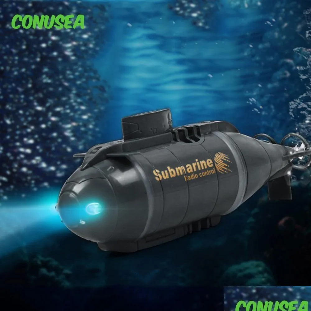 Electric/Rc Boats Electricrc Rc Submarine Boat Toy Simation Mini Waterproof Rechargeable 2.4G Remote Controlled Ship Electric Toys F Dhh1C