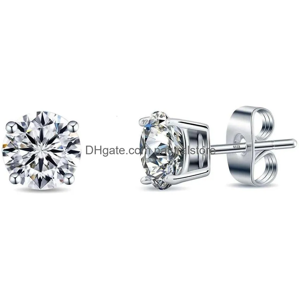 Colares de pingente 1ct moissanite brincos mulheresv vs1d c olorh ypoallergenicr ealw hiteg oldp lated9 25s terlings ierl abd iamonde dhpxr