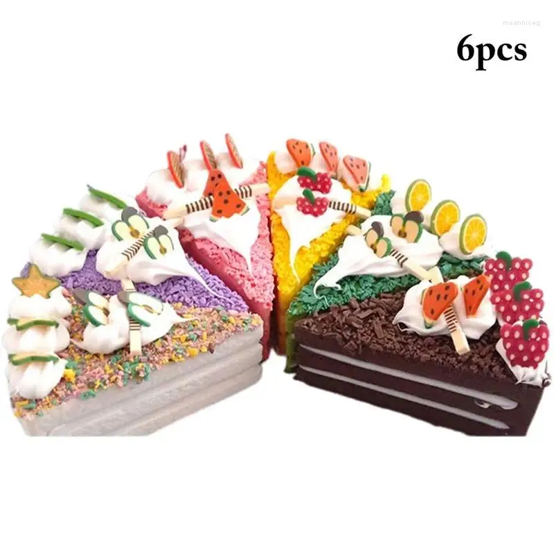 Decorative Flowers Simulation Fruit Cake Bread Model Food Po Props Artificial Slicing Fake Ice Cream Shop Display Decor For Bakery