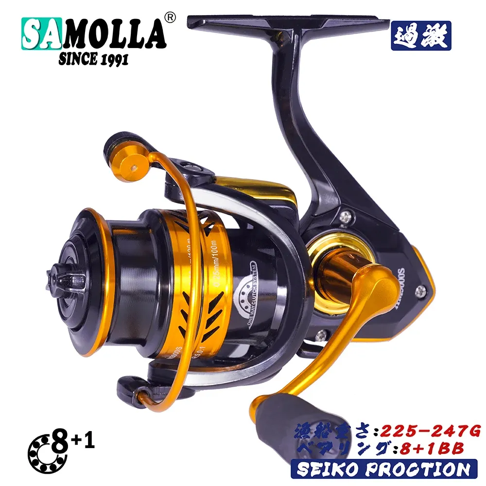 Reels Super Light Fishing Spinning Reel Pike 6KG Drag 8+1BB High speed 5.0:1 Carretilha Moulinet Peche En Mer carretilha perfil alto