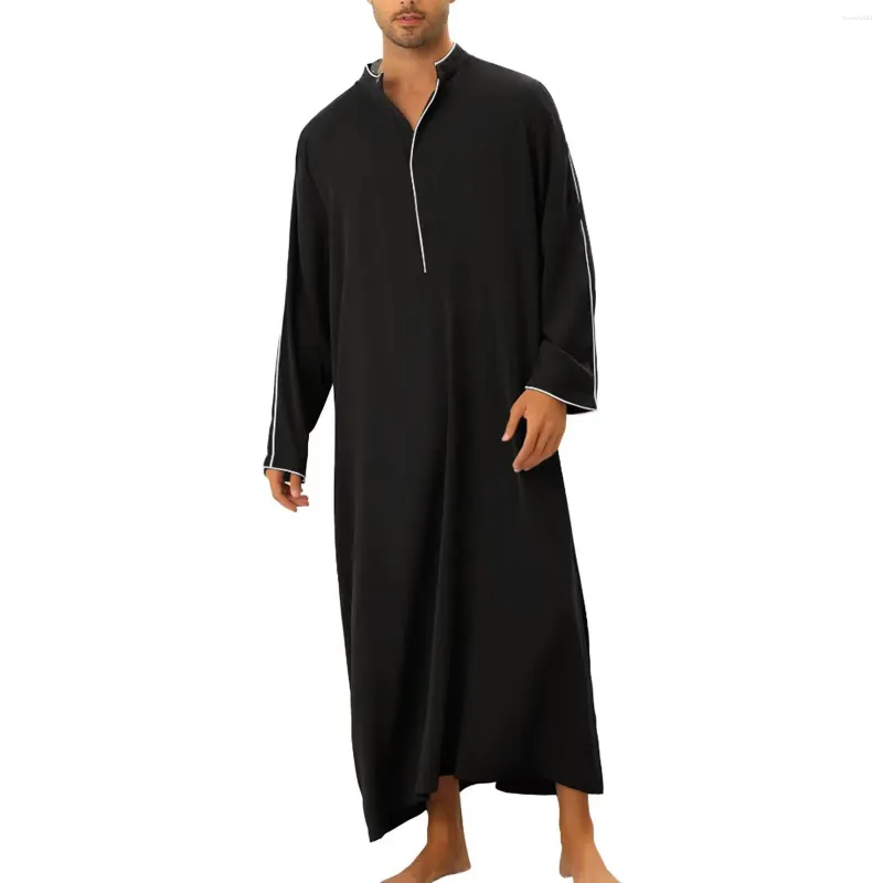 Roupas étnicas 2024 Homens Muçulmanos Jubba Thobe Eid Abaya Homme Musulman Caftan Robes Islâmicos Paquistão Arábia Saudita Djellaba Islam Roupas