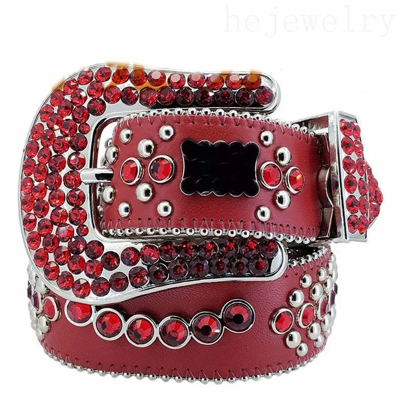 Creative Rhinestone Designer Belt Woman Designer Belt lyxig överdimensionerad stift spänne midjeband dam mode hip hop distinkt bb läderbälte mjuk pj003 e4