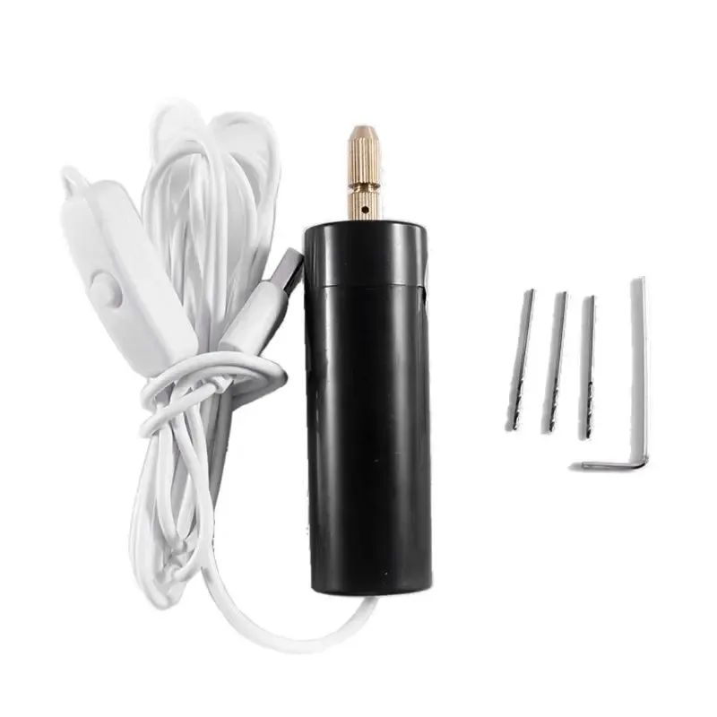 Equipamentos Broca elétrica portátil Kit de brocas de mão Kit de resina epóxi para fabricação de joias de madeira Ferramentas de artesanato 5V USB Plug Acessórios de chave de fenda