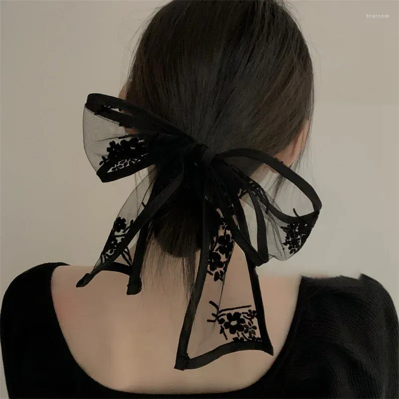 Hair Clips Korean Lace Small Silk Scarf Female Spring And Summer Versatile Fairy Decorative Band Binding Head Streamer Tide