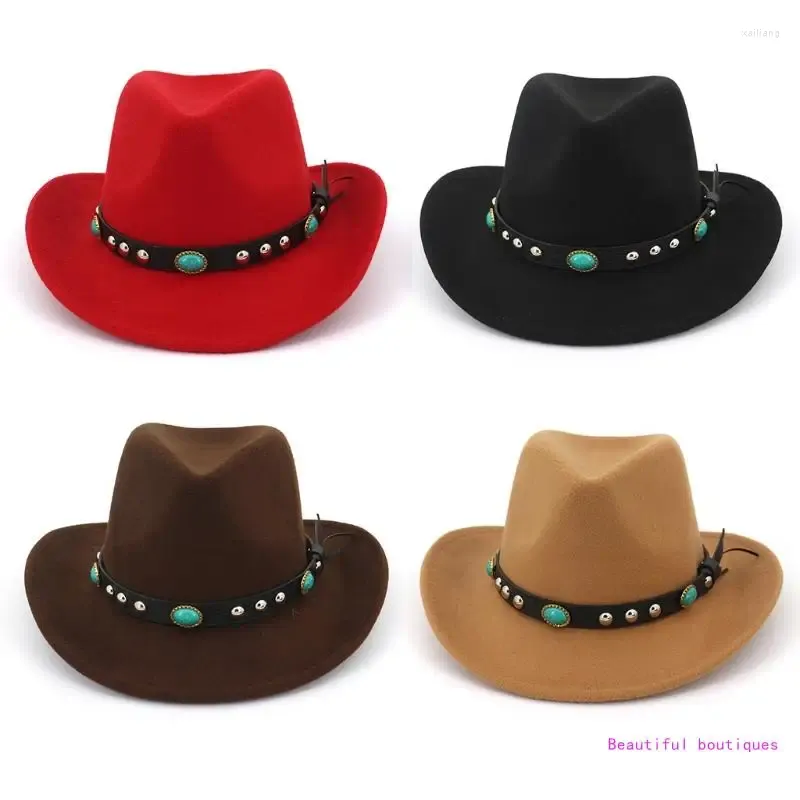 Berets Ethnic Top Hat Cowgirl Western Cowboy Wide Brim Halloween Dropship