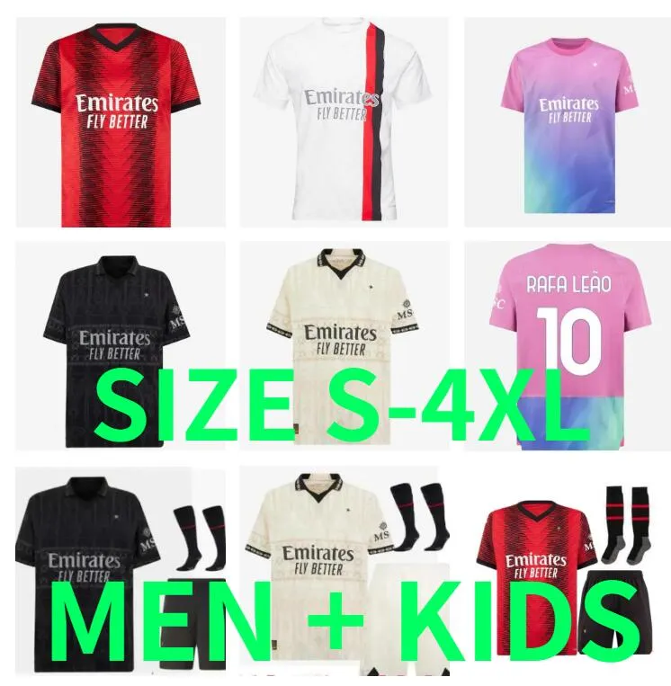 23 24 AC RAFA LEAO KOCHE soccer jerseys MILANS LOFTUS-CHEEK REIJNDERS BENNACER Pulisic GIROUD Chukwueze TOMORI THEO Kalulu 2023 2024 football shirt men kids kits sets