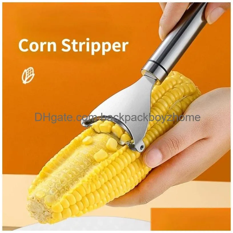 Fruktgrönsaksverktyg Rostfritt stål Corn Stripper Corns Tools Threshing Thresher Peeler Kerneler Frukt Vegetabiliska kök Gadgets C DHMXN