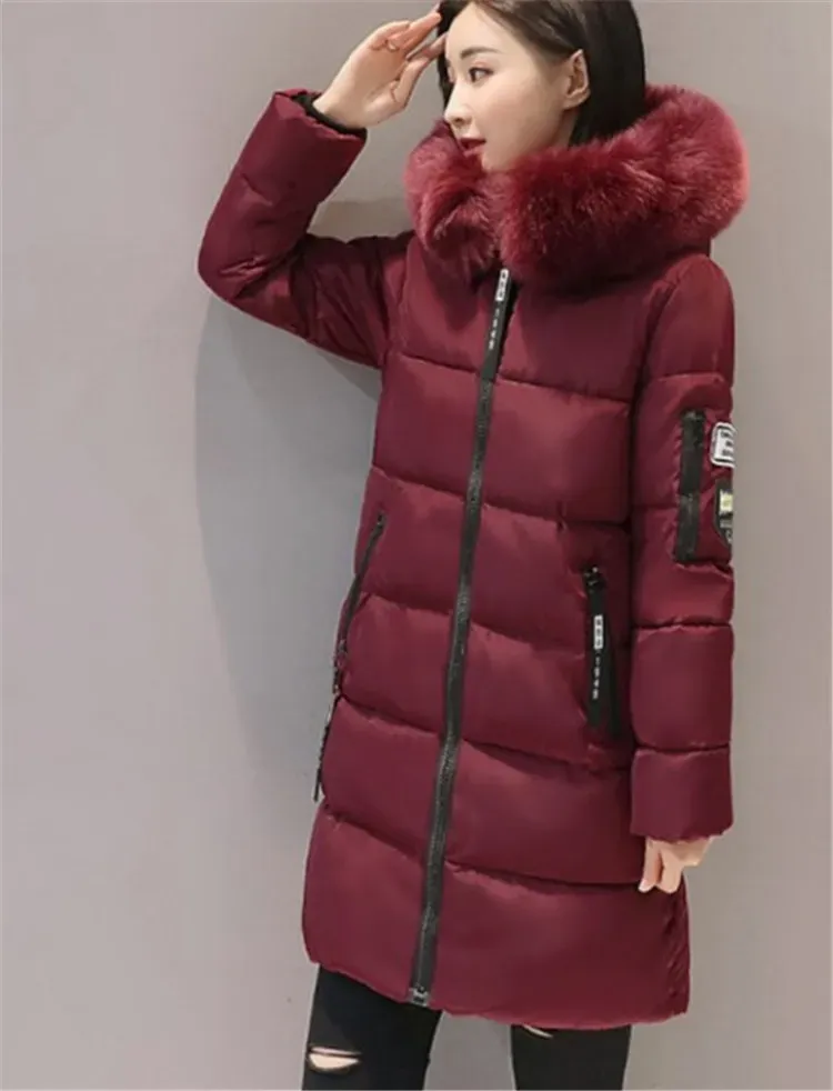 Women`s Down Parkas Fashionable Hooded Down Jacket Warm Winterwear Elegant Ladies` Puffer Coat Outerwear Winter Jacket Classy Hooded