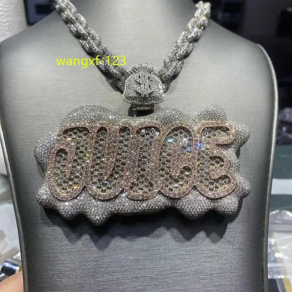 VOAINO письмо первоначальный кулон ювелирные изделия в стиле хип-хоп стерлингового серебра 925 пробы мужской кулон из муассанита на заказ