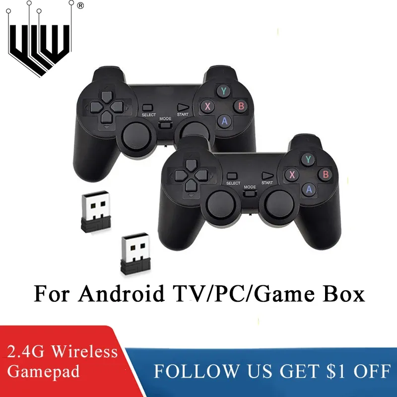 Gamepads Mando inalámbrico de 2,4G, controlador USB para Android TV Box, vídeo de PC, consola de juegos, Game Stick para niños, regalo de Navidad