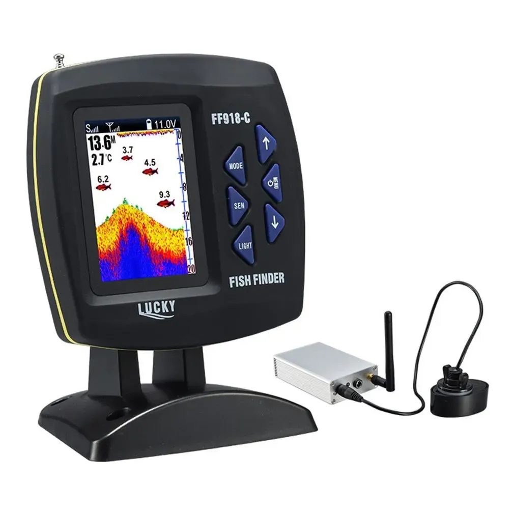 Detector FF918 CWLS Wireless Operation Echo Detecting Fish Finder 980 Feet Operating Range 45 Degrees Detecting Camera Detector