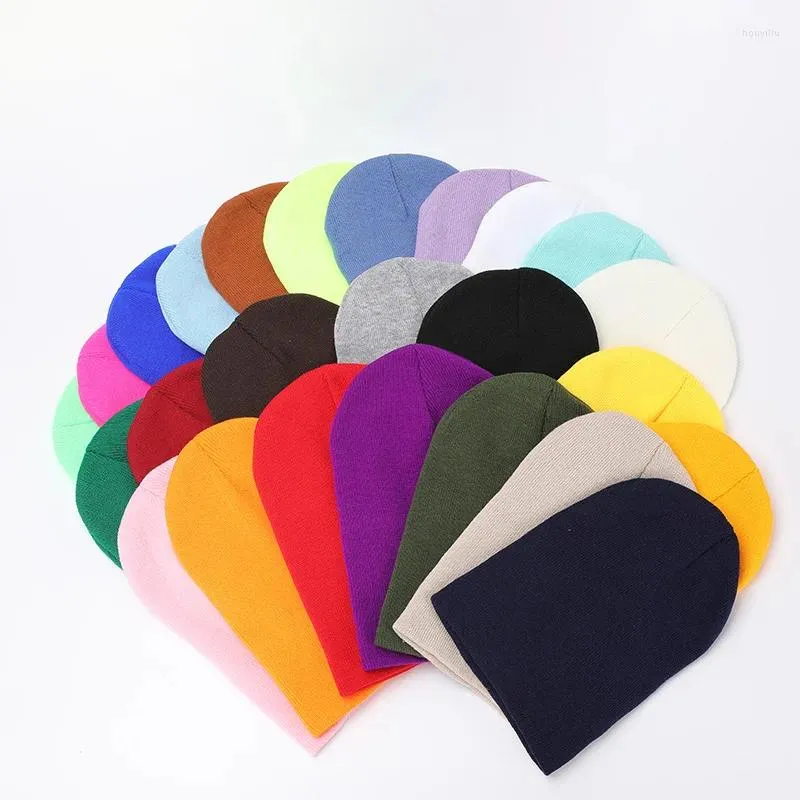 Bérets multicolores tricotés pour femmes automne et hiver cent avec panneau lumineux casquette de laine chaude pour hommes en plein air