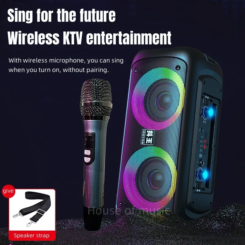 Speakers Wireless Bluetooth audio speaker Outdoor portable 120W highpower subwoofer Bluetooth speaker with RGB dazzling light speaker Ho