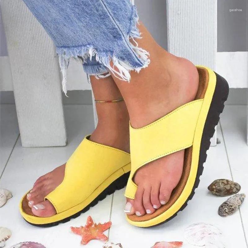 Dress Shoes Women Sandals Soft Foot Correction Woman Heels Platform Summer Sandalias Mujer 2024 Wedges Female Causal Flip Flops
