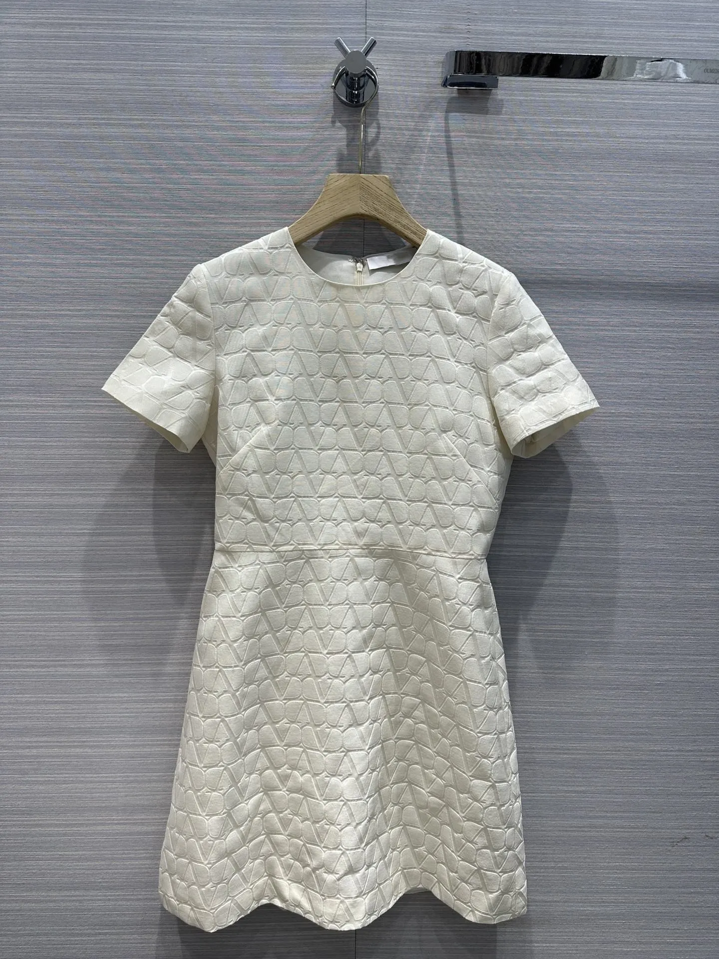 Milan Runway Dress 2024 New Spring Summer O Neck Short Sleeve Fashion Designer Dresses Brand Same Style Dress 0227-7