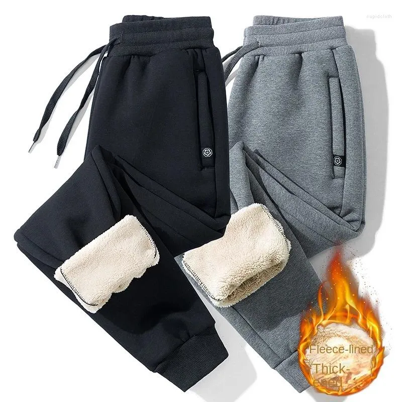 Pantalons pour hommes épais chaud décontracté avec velours d'agneau pour hommes hiver coton pantalon de sport en vrac