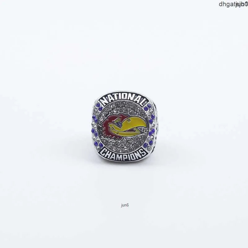 BN34 Projektant Pamięci Ring Rings NCAA 2022 University of Kansas Jay Hawk Basketball Championship Ring O7TF K941