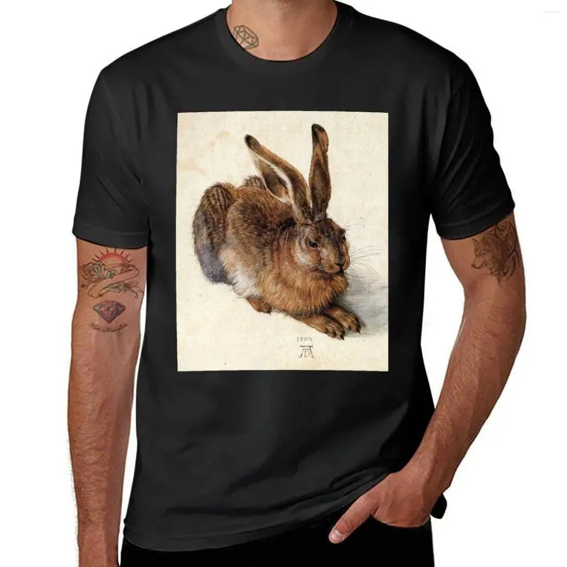 Herren-Tanktops – YOUNG HARE T-Shirt mit antiken Tierzeichnungen, ästhetische Kleidung, koreanische Mode, grafische T-Shirts für Herren, lustig