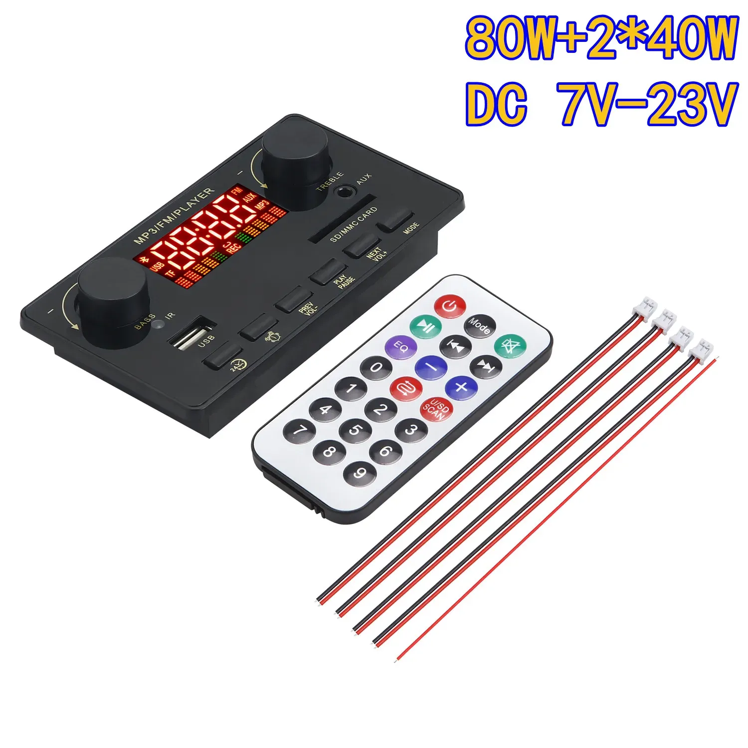 Spieler DC 723V Bluetooth Decoder Board MP3 Player 2x40W Verstärker Anrufaufzeichnungsmodul Unterstützung Poweroff Memory Wecker Funktion