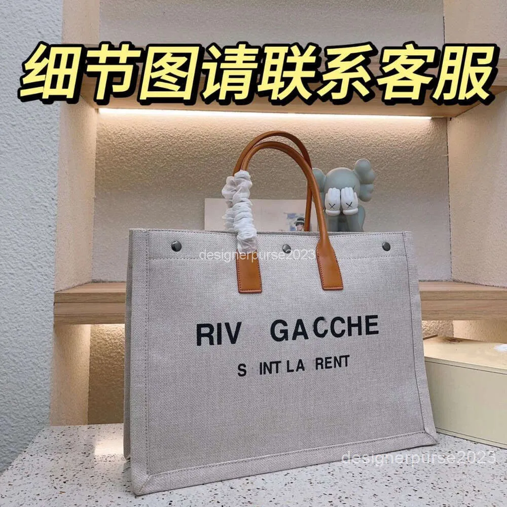 Gauche River Yslkate Tote 2024 Väskor Designer Bag Canvas 23 Hög LINEN LEATER TOTA Handväska Travel Stor kapacitet