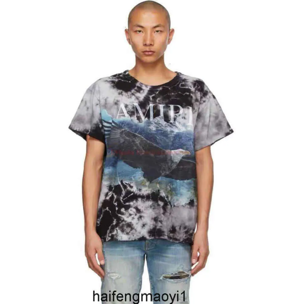 Am Men Designer Amari Old Amirl Women Luxury Amirlies Fashion Clothing Tees am Tshirt Washed Amis Tie Dye Imiri Direct Amiiri Spray Eagle TshirtショートSL U8J5