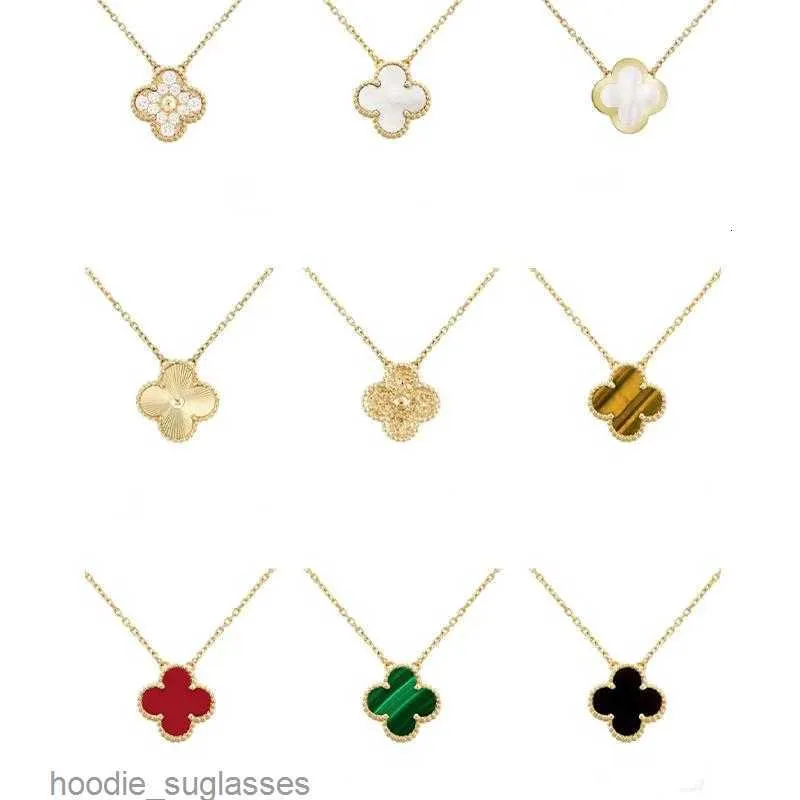 Merk 15mm Klaver Ketting Mode Charme Enkele Bloem Cleef Ketting Luxe Diamant Agaat 18k Gouden Designer Ketting voor vrouwen B7sr6