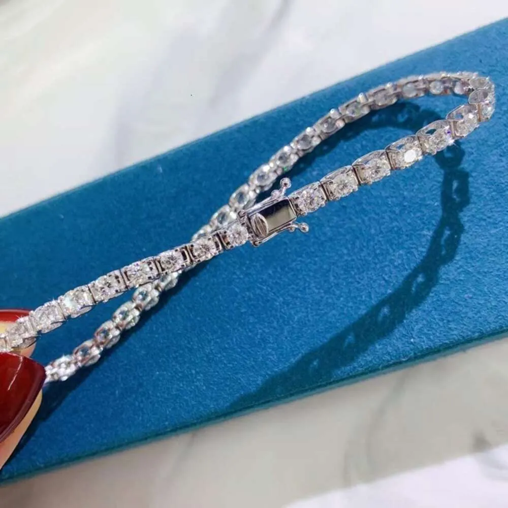 Vendita calda gioielli con diamanti personalizza braccialetto tennis moissanite in oro massiccio 14 carati da 3 mm