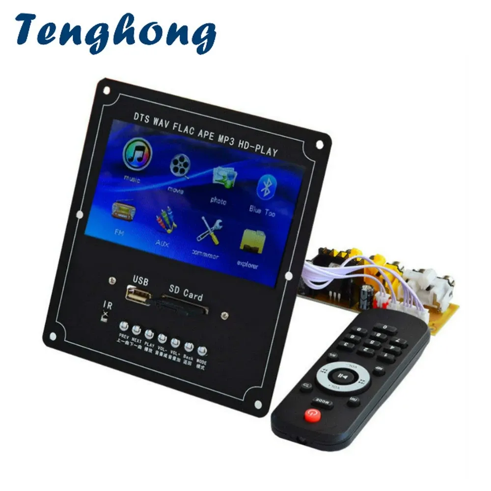 Player Tenghong Video Decoder Board DTS Lossless MP4 MP5 FM USB SD Bluetooth Video Receiver APE WMA Decoding Module 4.3 Inch LCD Audio