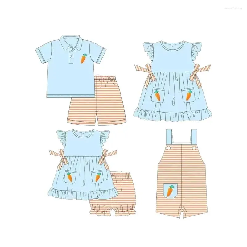 Clothing Sets Little Girls Striped Boys Children Boutique Easter Outfits Dresses Baby Rompers Drop Delivery Kids Maternity Dhhvx