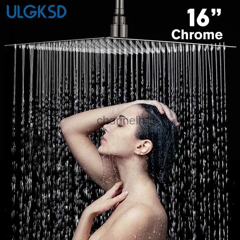 Bathroom Shower Heads ULGKSD Head 8/10/12 Inch Luxury Ultrathin Rainfall Stainless Steel Chrome Nickel Faucet Accessories YQ240228