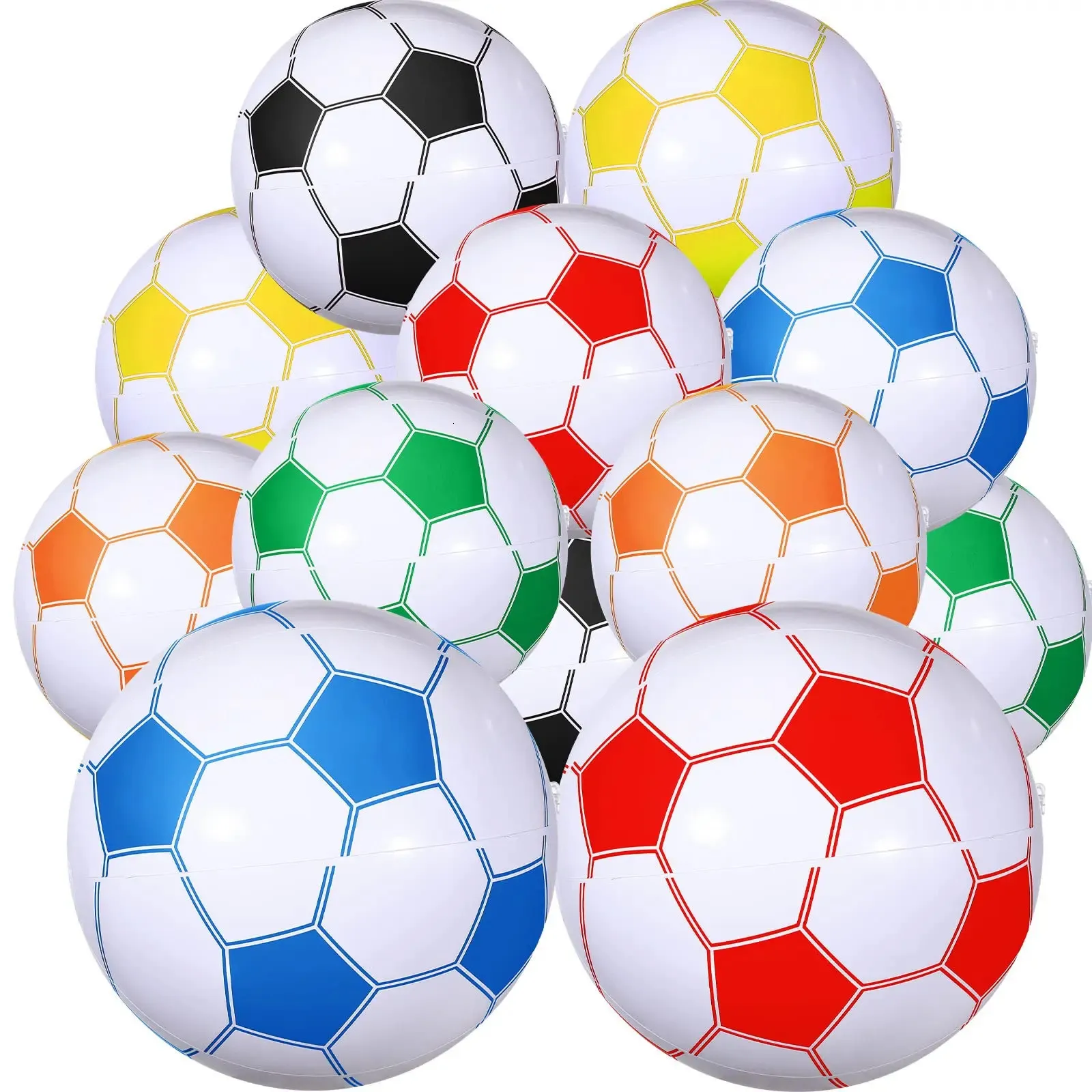 24pcs16inch gonflable football ballon de plage fête faveur été piscine jeu jouet pour enfant fille garçon sport activité de plein air 240223