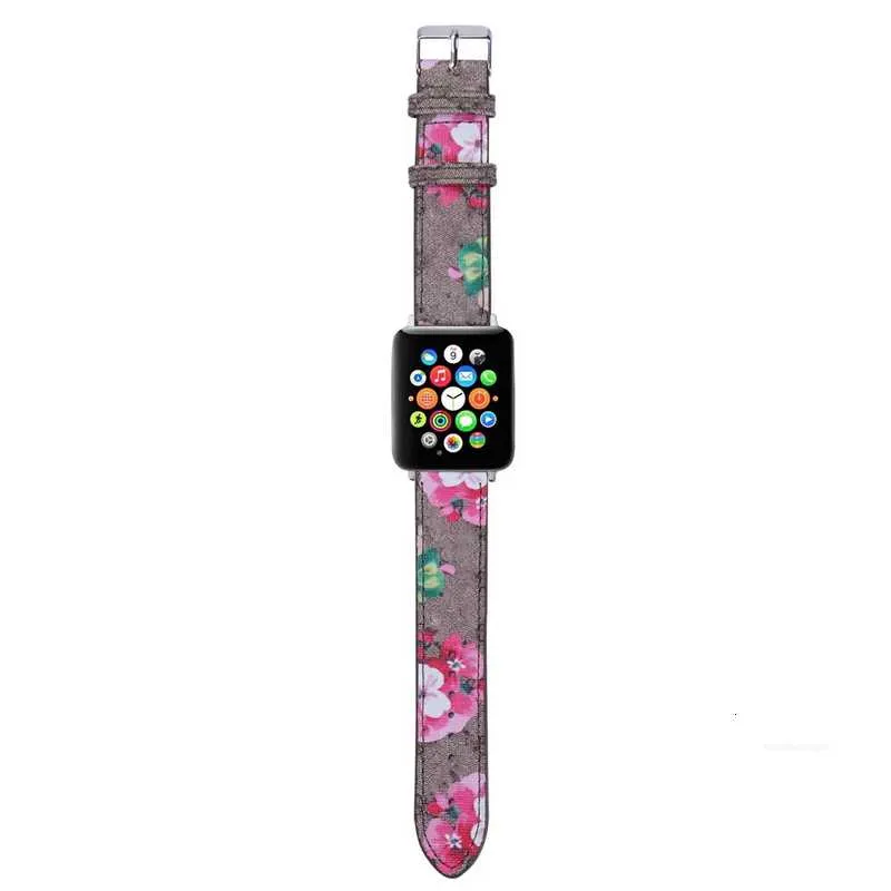 Дизайнерские кожаные ремешки для Apple Watch Дизайнерские ремешки iwatch Strap Series 7 Se 40MM 45MM Мужские браслеты Wowan Модный ремешок для часов с узорами часы Smart Watc