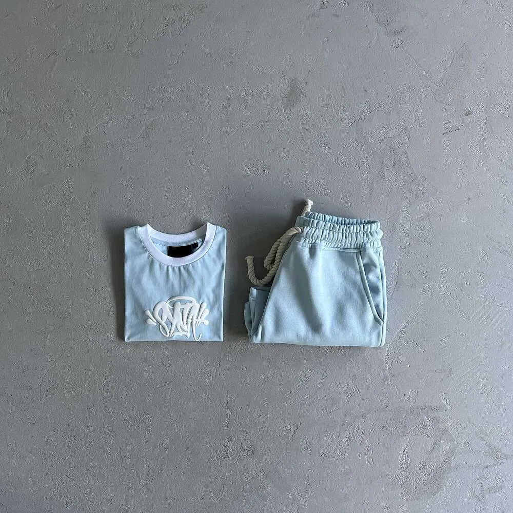 New Synaworld Wmstee Suit Baby Blue Womens Short Sleeve Set