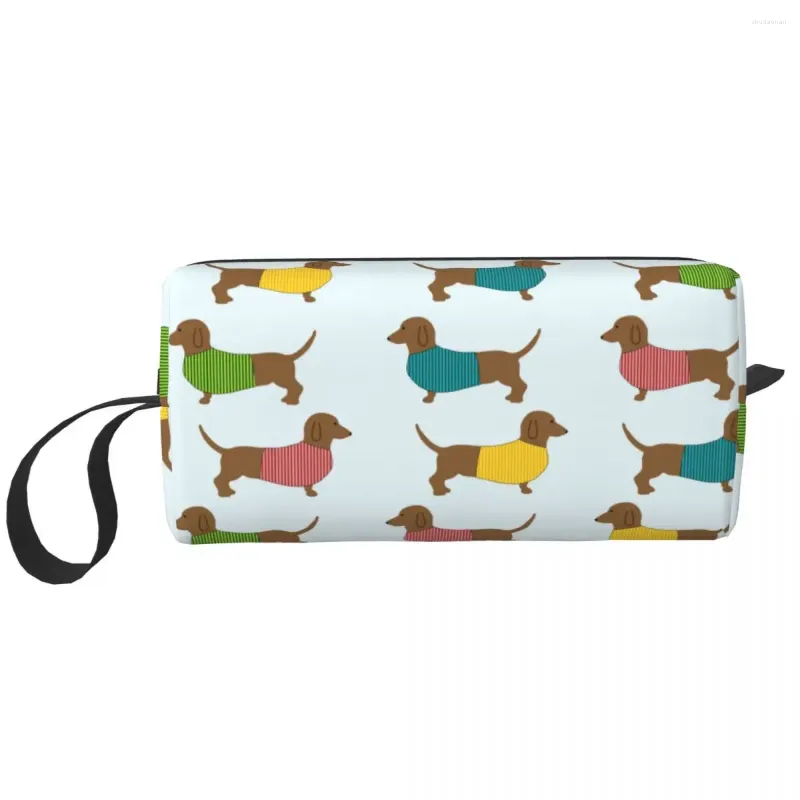 Cosmetic Bags Travel Dachshund Dog Cute Pattern Toiletry Bag Makeup Organizer Women Beauty Storage Dopp Kit Box