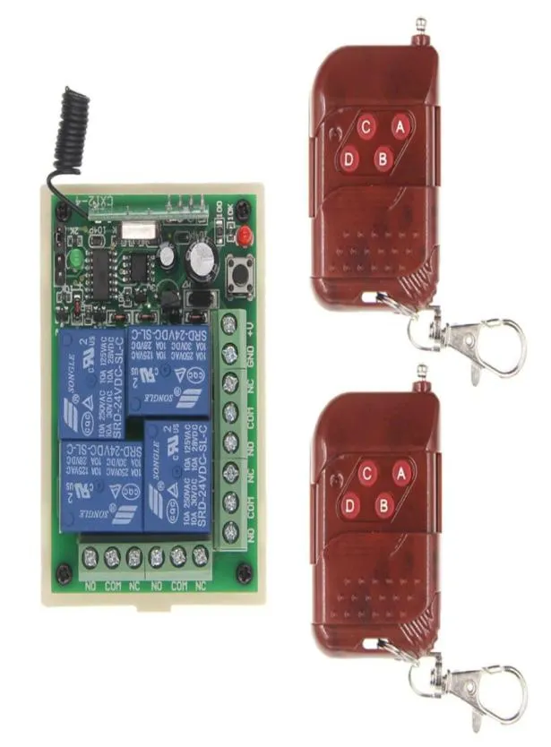 DC 12V 24V 10A 4-канальный 4-канальный RF беспроводной пульт дистанционного управления Система персикового передатчика-приемника315433 МГцМгновенный5497746