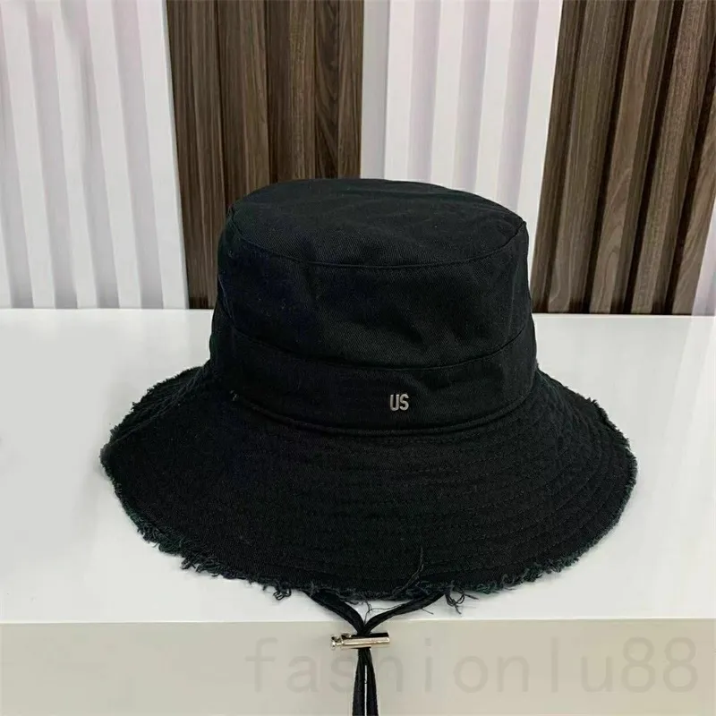 Cappello da donna firmato con coulisse regolabile tesa sfilacciata lettera casquette fodera in cotone tinta unita indossa comodi cappelli a secchiello di lusso le bob PJ027 C4