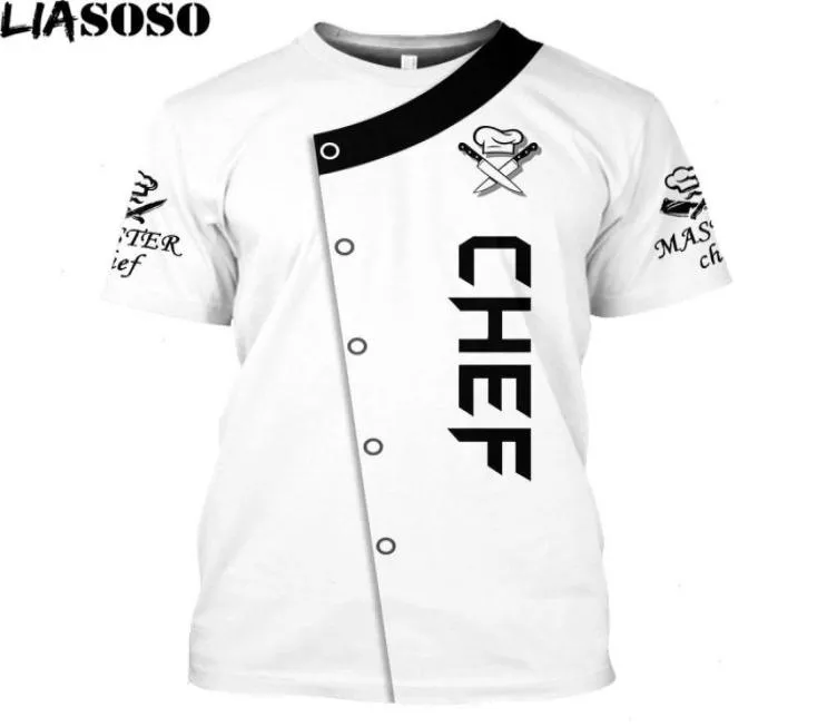 Unisex Kochjacke Herren T-Shirts Restaurant Küche Uniform el Cooking Catering Tee1688875