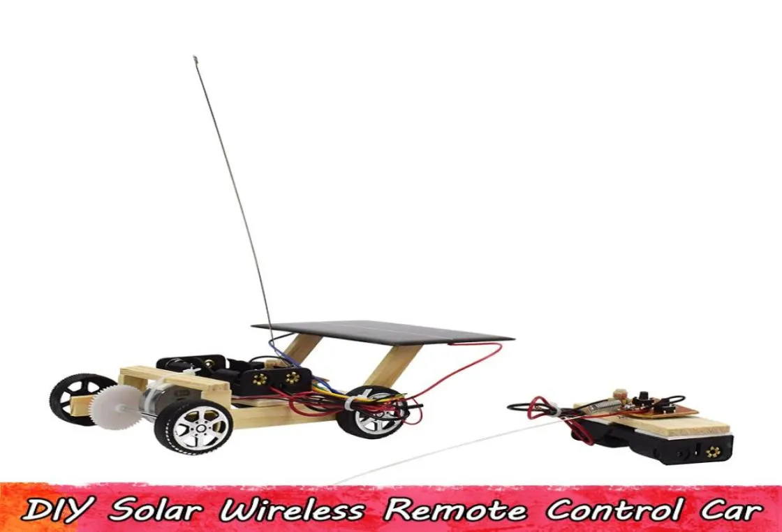 Holz Solar Drahtlose Fernbedienung Auto Wissenschaftliche Experiment Spielzeug Handgefertigte Montieren Engineering Schaltung Kits Pädagogische Geschenke f3891024