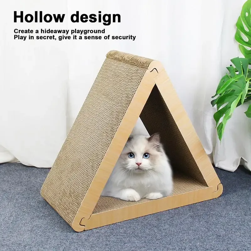 Scratchers Cat Scratcher Triangular Corrugated Cardboard With 6 Sides Pet Playing Supplies For Entertainment For Game Room Living Room