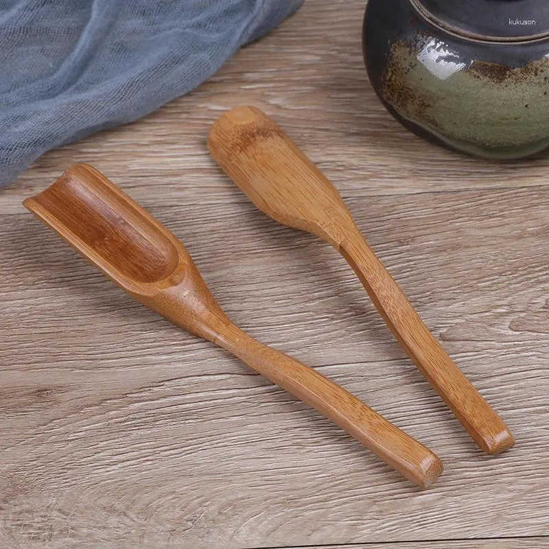 Tea Scoops Chinese Bamboo Scoop Coffee Leaves Chooser Holder Honey Sauce Spoon Shovel Matcha Powder Teaspoon Tool