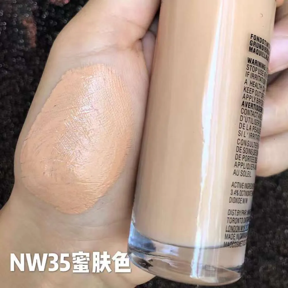 Foundation Makeup Full täckning 35 ml Primer Moisturizer SPF 19 Contour Liquid Cosmetics 9 Colors Make Up Woman Foundations Wheat Bronzer Stage Makeup 483