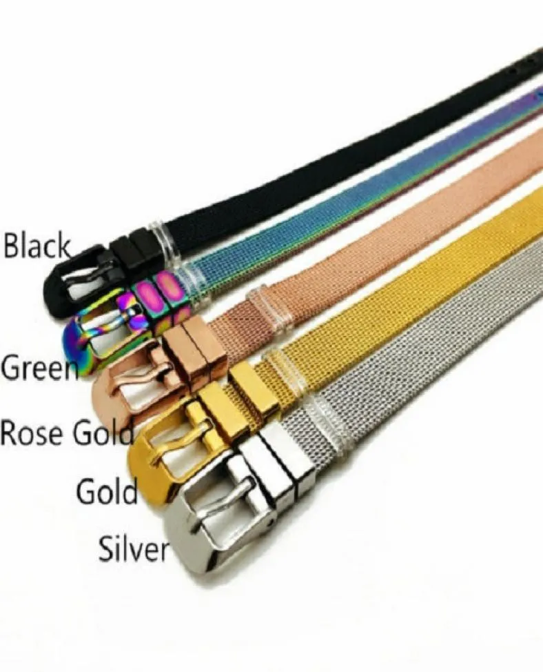 10 stuks 8210 mm roestvrijstalen armbanden polsbandje 6 kleur kies fit 8 mm schuifbedels schuifletters schuifkralen DIY Accessor2947420